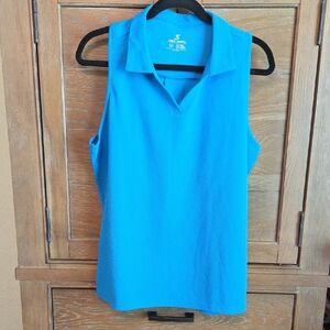 Jack Smith Turquoise Blue Sleeveless Collared Women’s Top Size XL